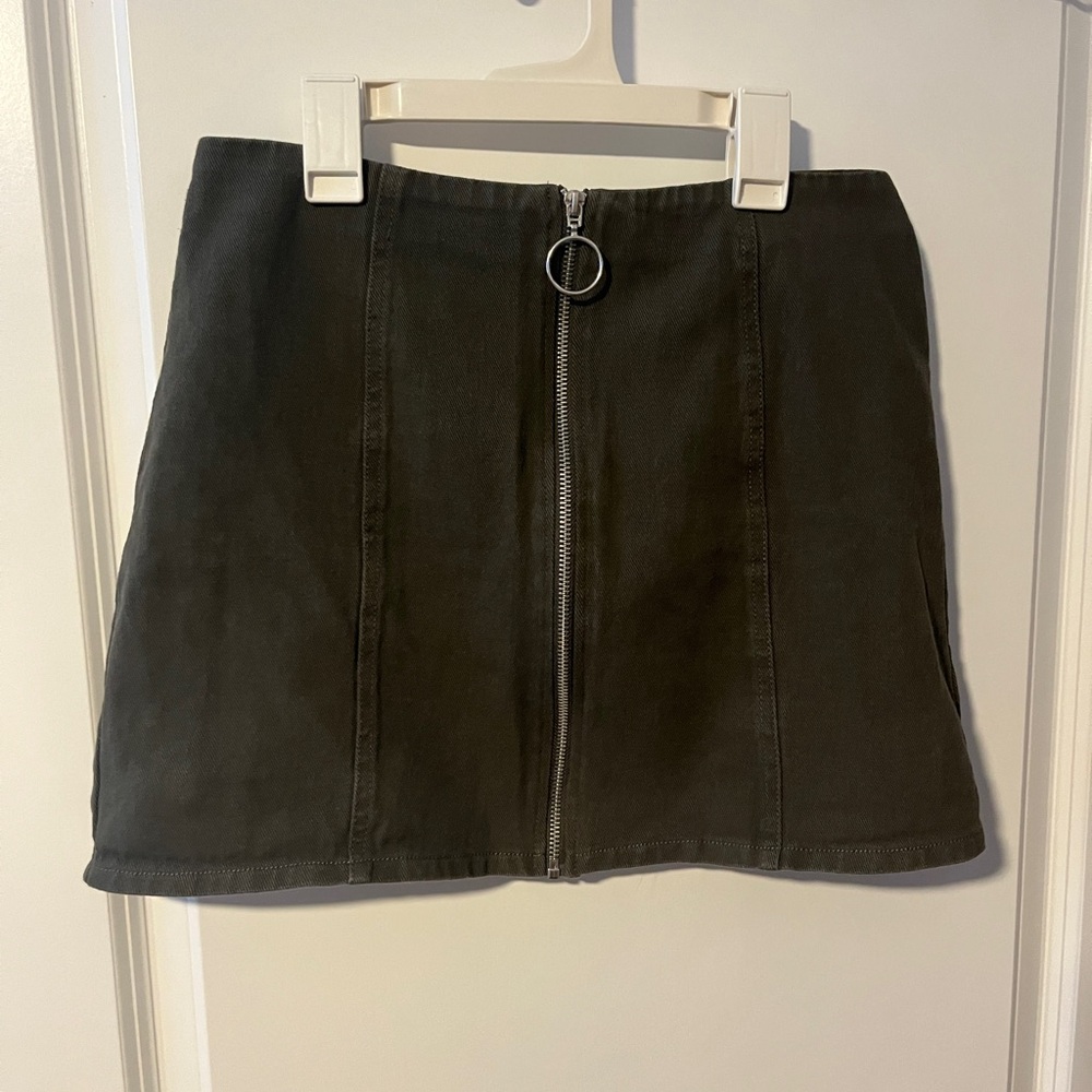 Dark green mini skirt